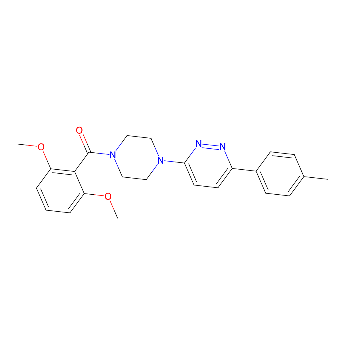 (2,6-Dimethoxyphenyl)(4-(6-(p-tolyl)pyridazin-3-yl)piperazin-1-yl)methanone molecular structure, CAS 1021070-06-3