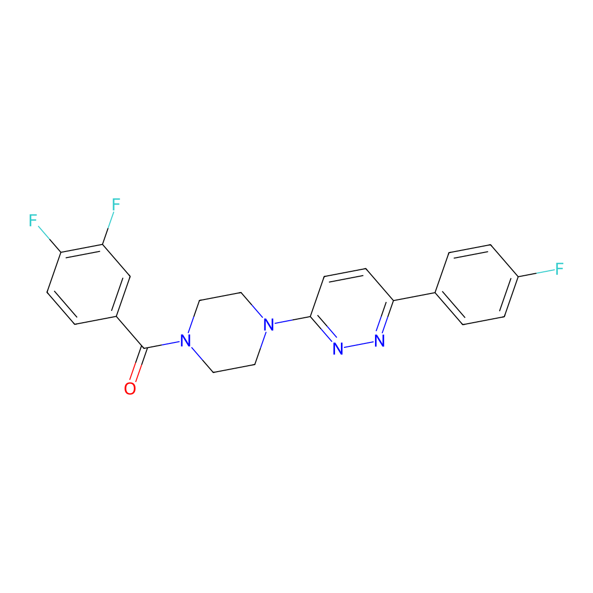 (3,4-Difluorophenyl)(4-(6-(4-fluorophenyl)pyridazin-3-yl)piperazin-1-yl)methanone molecular structure, CAS 1021070-11-0