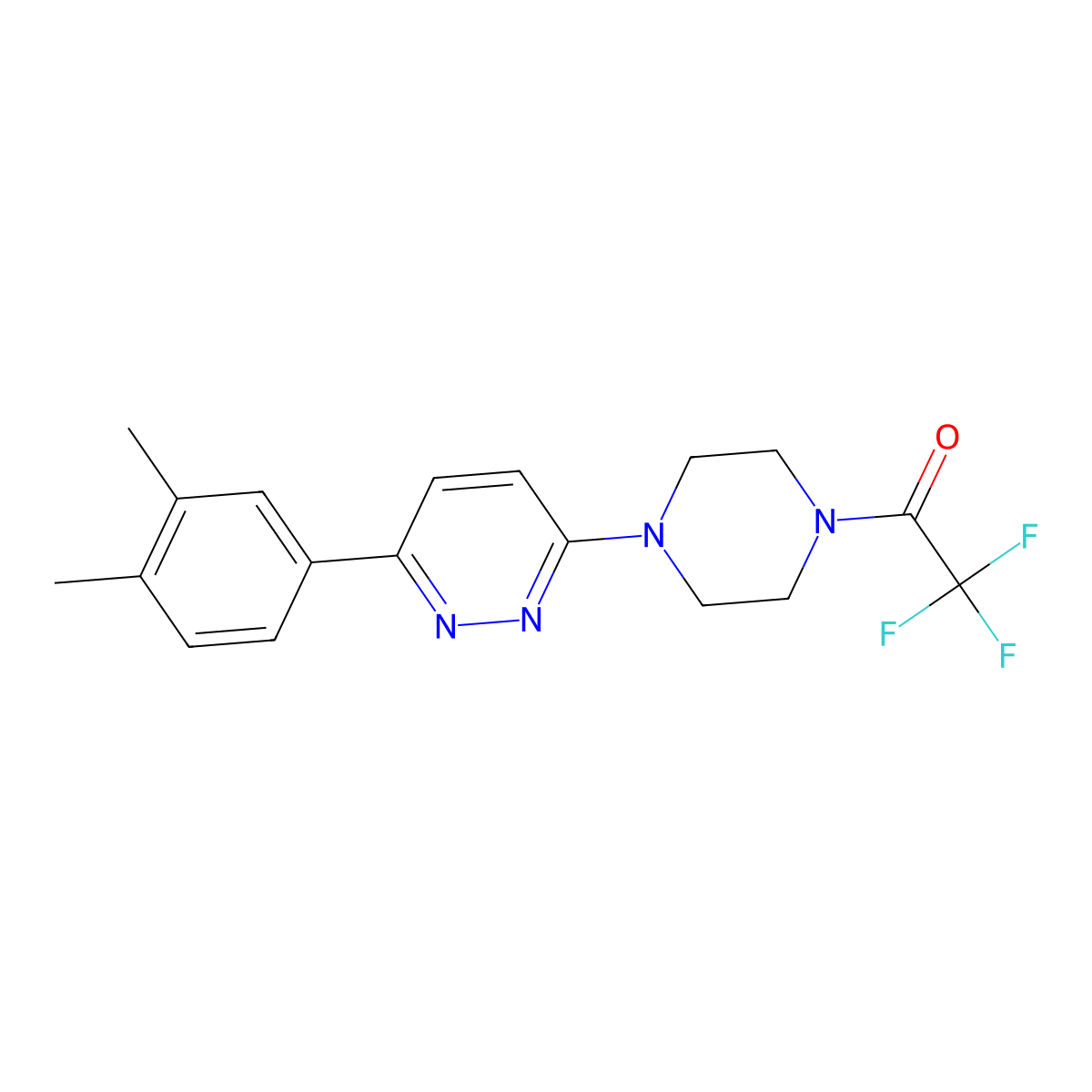 1-(4-(6-(3,4-Dimethylphenyl)pyridazin-3-yl)piperazin-1-yl)-2,2,2-trifluoroethanone molecular structure, CAS 1021070-32-5