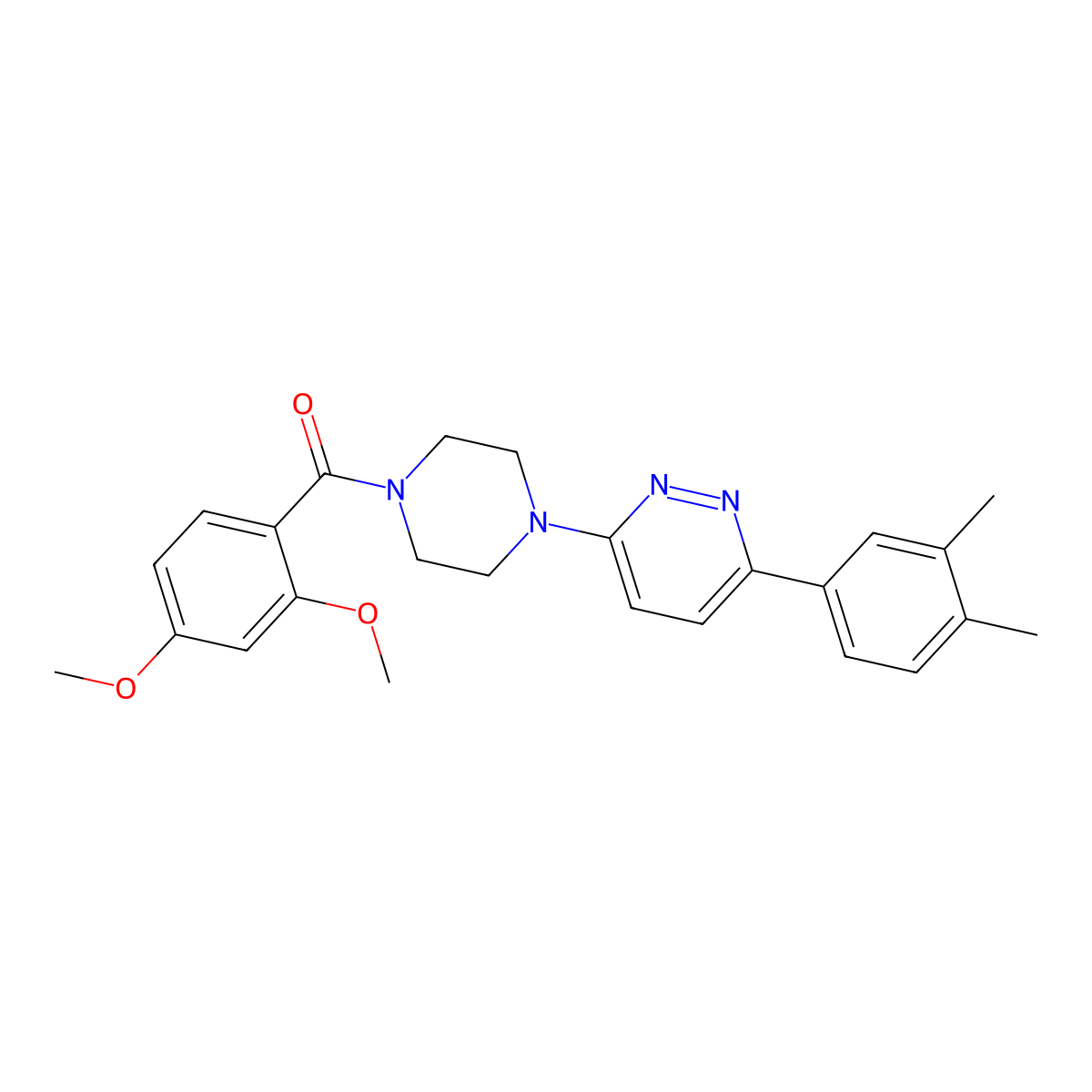 (2,4-Dimethoxyphenyl)(4-(6-(3,4-dimethylphenyl)pyridazin-3-yl)piperazin-1-yl)methanone molecular structure, CAS 1021070-34-7