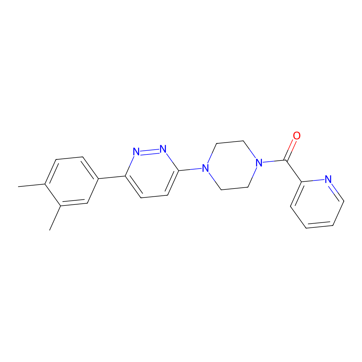 (4-(6-(3,4-Dimethylphenyl)pyridazin-3-yl)piperazin-1-yl)(pyridin-2-yl)methanone molecular structure, CAS 1021070-36-9