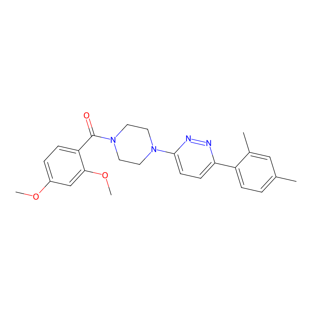 (2,4-Dimethoxyphenyl)(4-(6-(2,4-dimethylphenyl)pyridazin-3-yl)piperazin-1-yl)methanone molecular structure, CAS 1021070-40-5