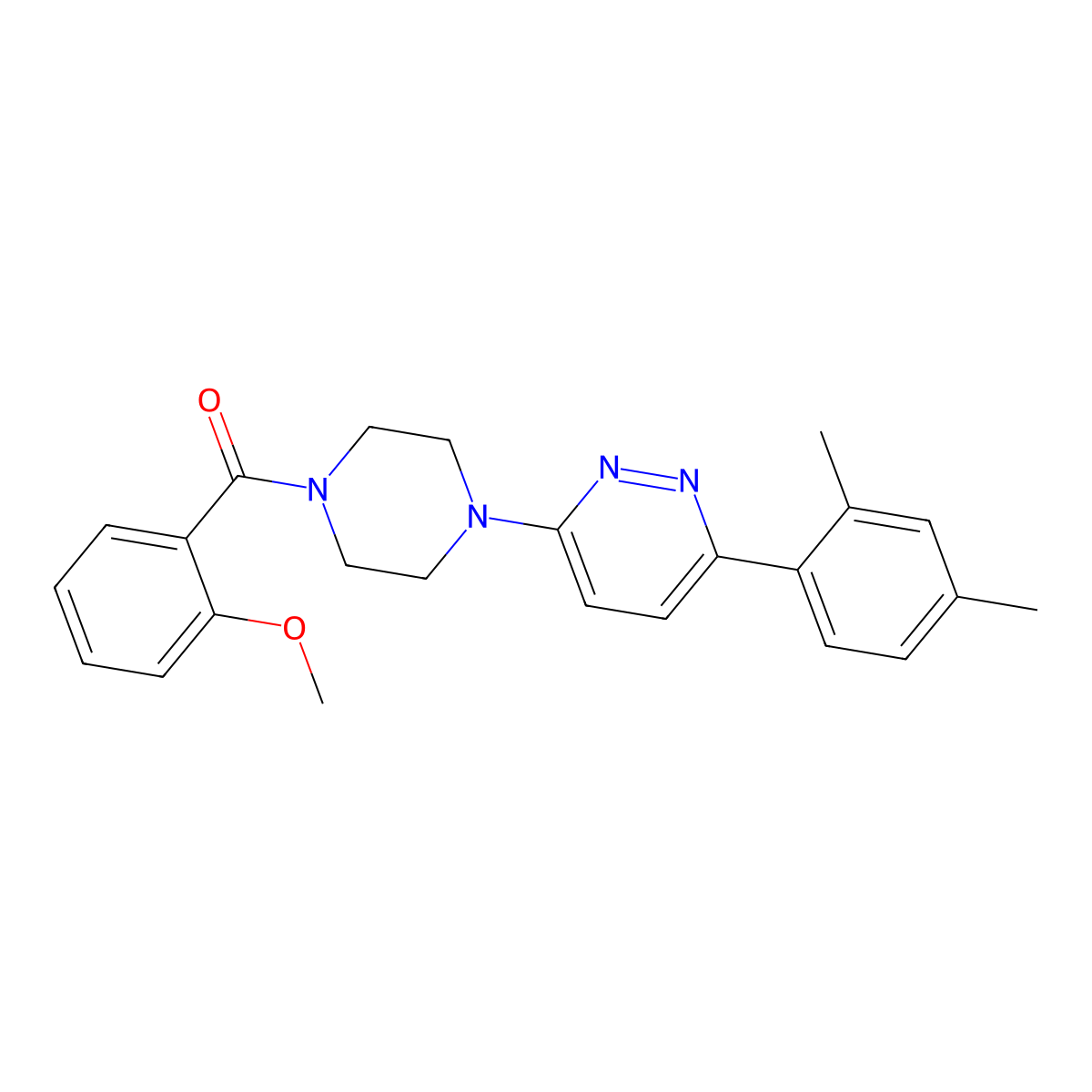 (4-(6-(2,4-Dimethylphenyl)pyridazin-3-yl)piperazin-1-yl)(2-methoxyphenyl)methanone molecular structure, CAS 1021070-42-7