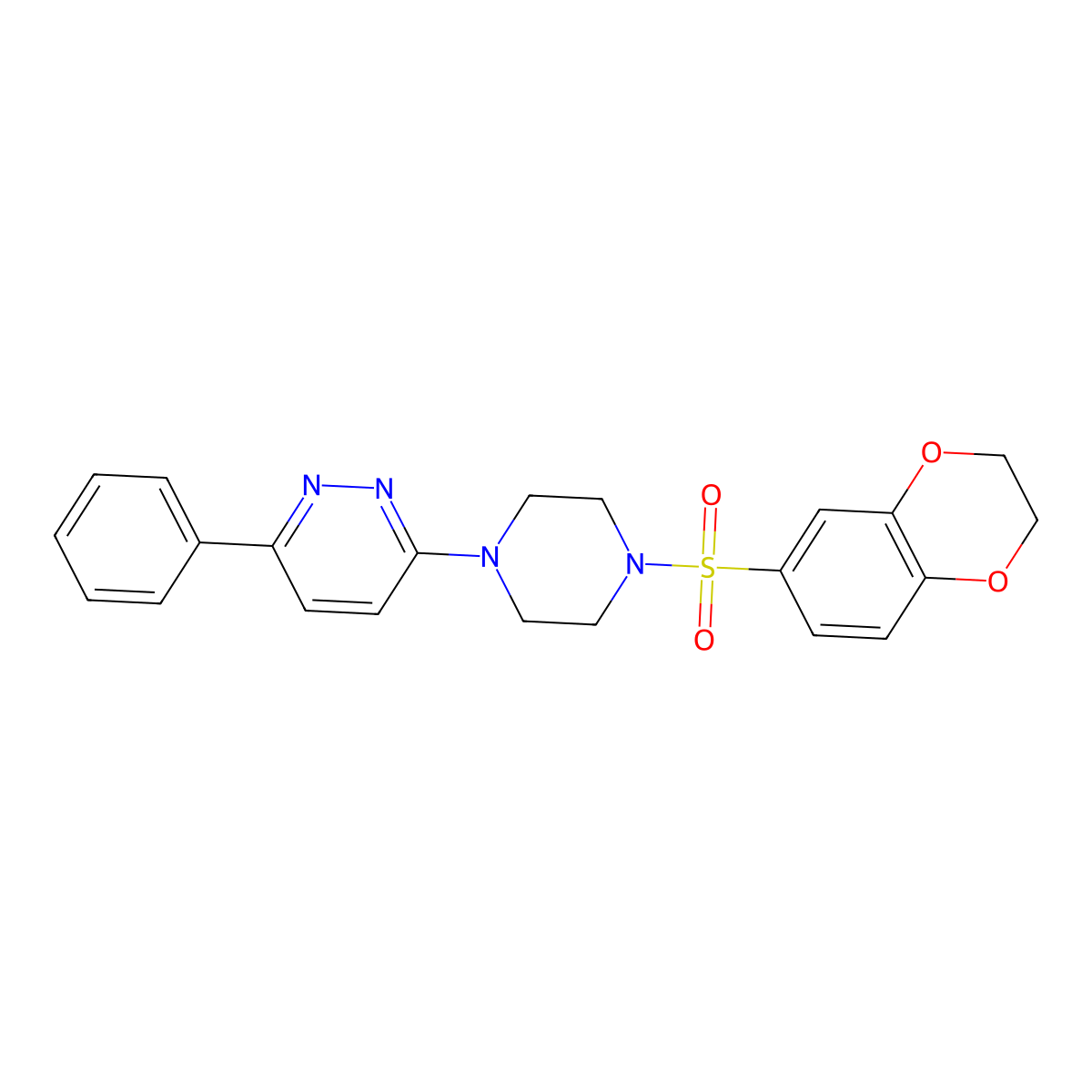 3-(4-((2,3-Dihydrobenzo[b][1,4]dioxin-6-yl)sulfonyl)piperazin-1-yl)-6-phenylpyridazine molecular structure, CAS 1021070-46-1
