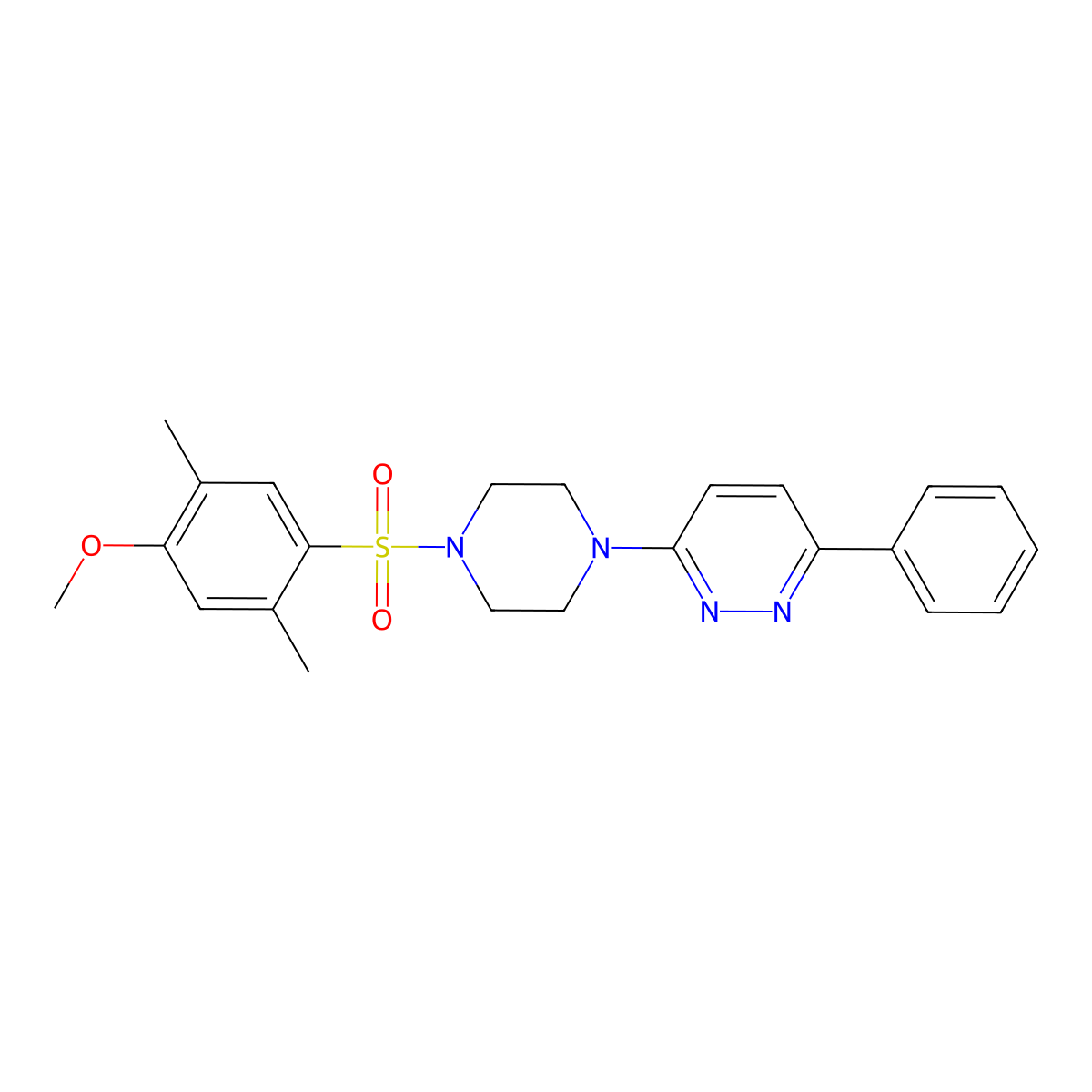 3-(4-((4-Methoxy-2,5-dimethylphenyl)sulfonyl)piperazin-1-yl)-6-phenylpyridazine molecular structure, CAS 1021070-52-9
