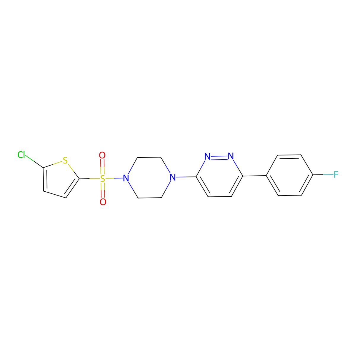 3-(4-((5-Chlorothiophen-2-yl)sulfonyl)piperazin-1-yl)-6-(4-fluorophenyl)pyridazine molecular structure, CAS 1021070-60-9