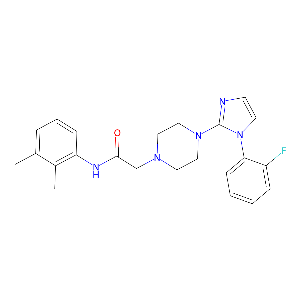 N-(2,3-dimethylphenyl)-2-(4-(1-(2-fluorophenyl)-1H-imidazol-2-yl)piperazin-1-yl)acetamide molecular structure, CAS 1021071-44-2