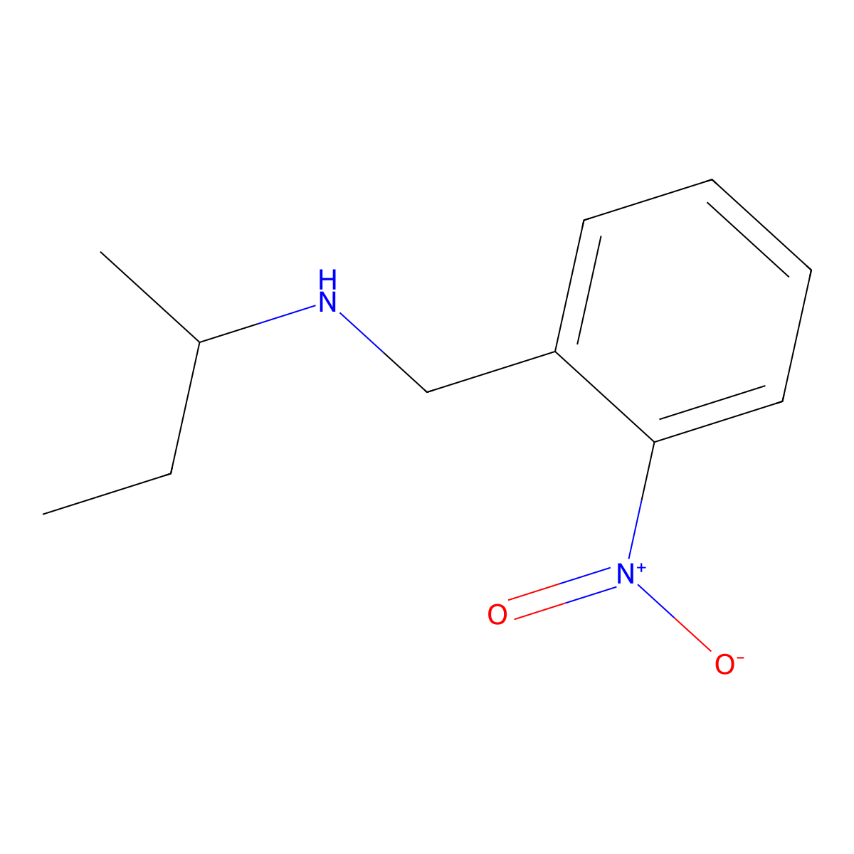 (Butan-2-yl)[(2-nitrophenyl)methyl]amine molecular structure, CAS 1021071-55-5