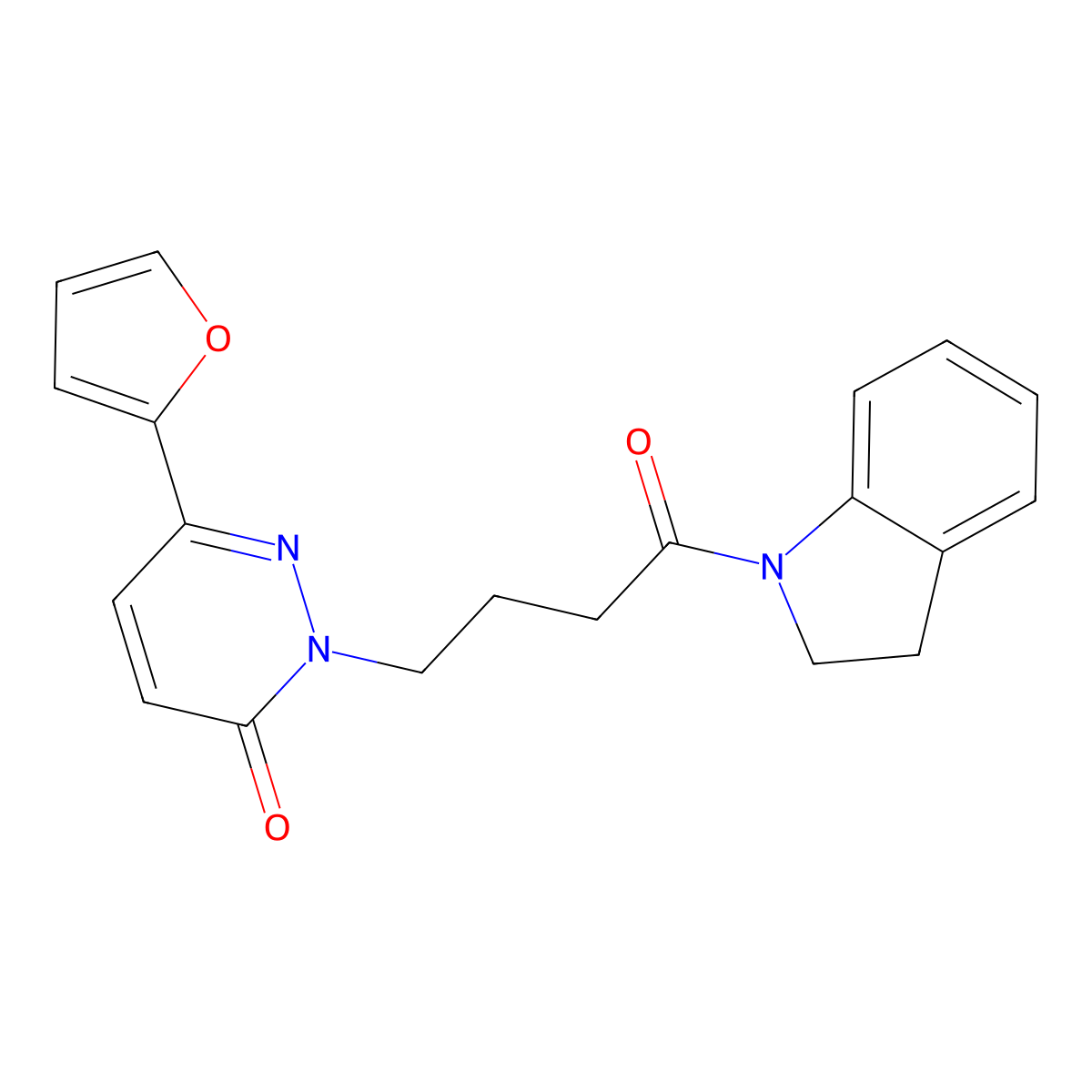 6-(furan-2-yl)-2-(4-(indolin-1-yl)-4-oxobutyl)pyridazin-3(2H)-one molecular structure, CAS 1021071-60-2