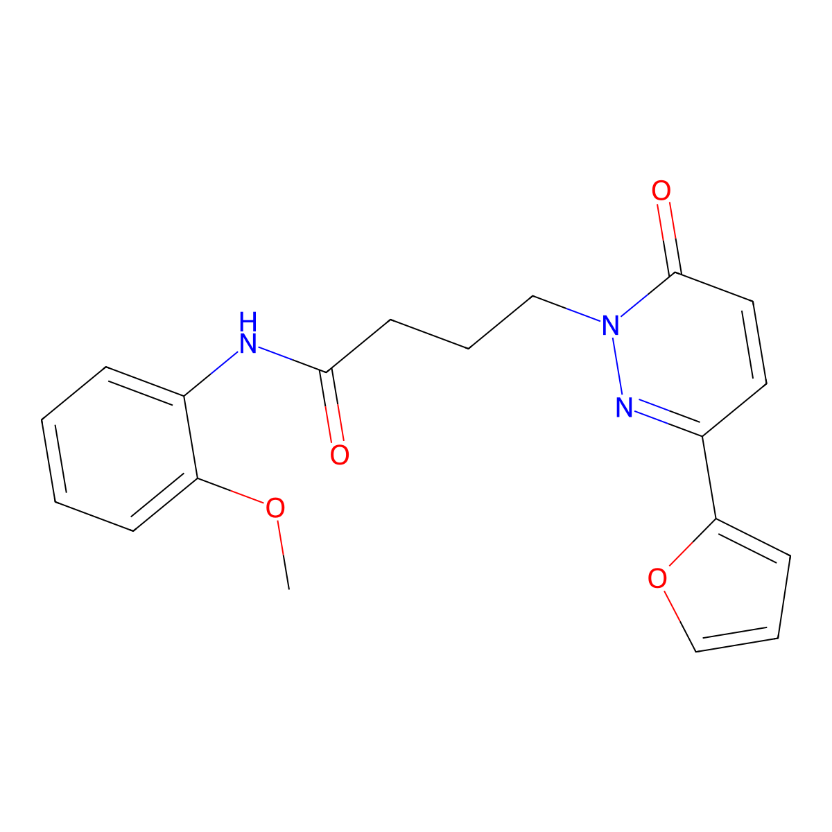 4-(3-(furan-2-yl)-6-oxopyridazin-1(6H)-yl)-N-(2-methoxyphenyl)butanamide molecular structure, CAS 1021071-62-4