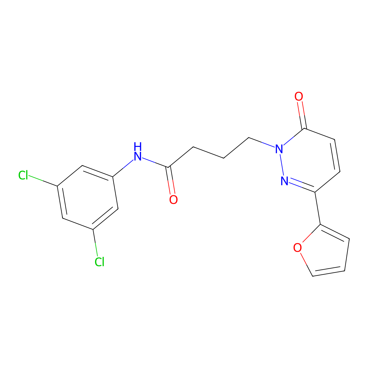 N-(3,5-dichlorophenyl)-4-(3-(furan-2-yl)-6-oxopyridazin-1(6H)-yl)butanamide molecular structure, CAS 1021071-76-0