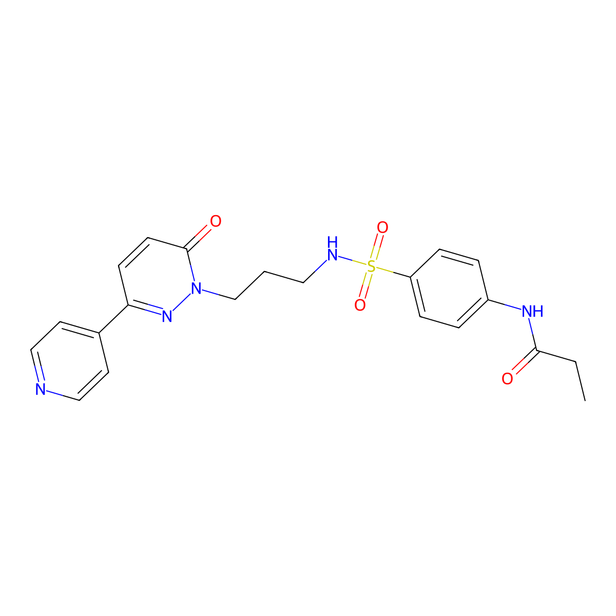 N-(4-(N-(3-(6-oxo-3-(pyridin-4-yl)pyridazin-1(6H)-yl)propyl)sulfamoyl)phenyl)propionamide molecular structure, CAS 1021072-39-8
