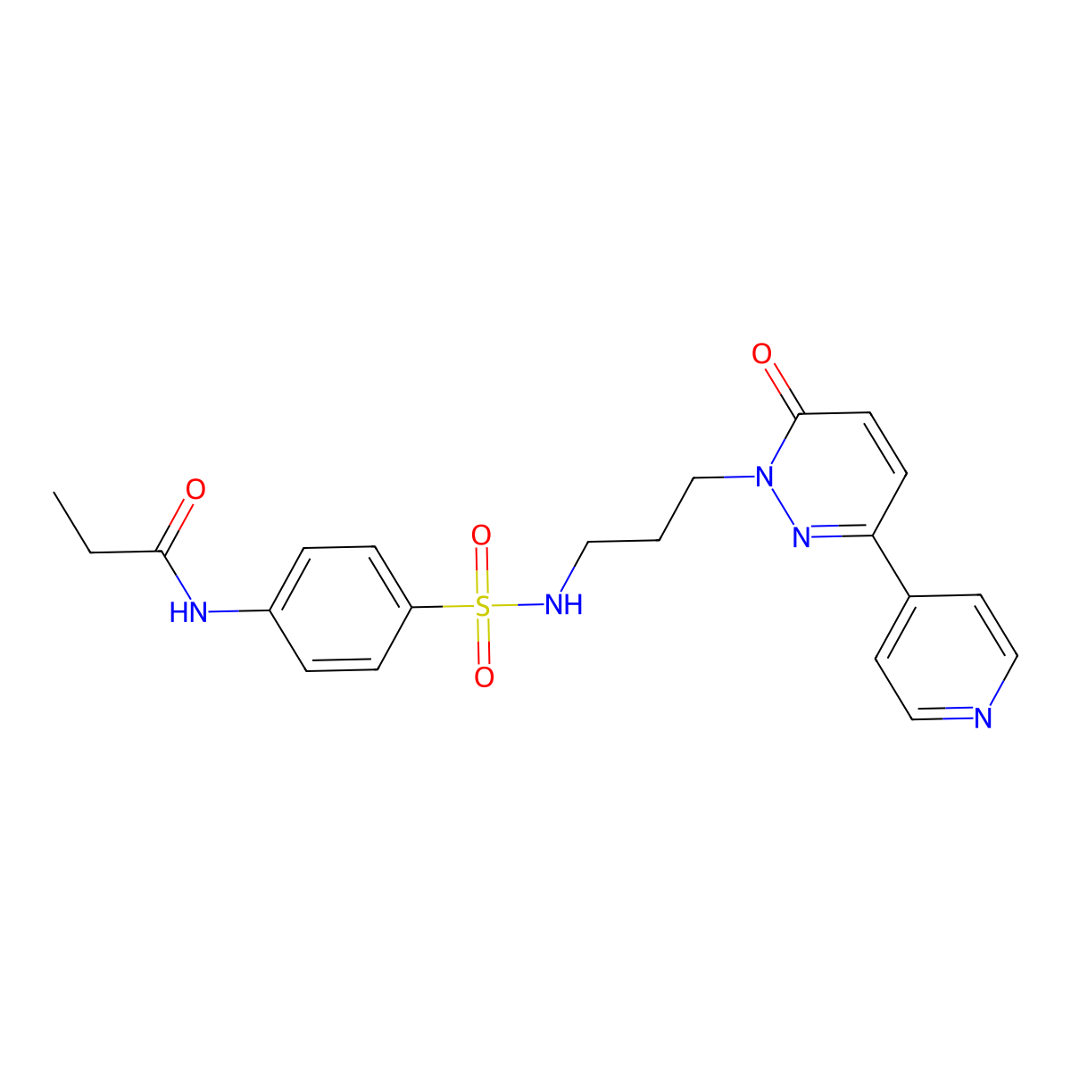 N-(4-(N-(3-(6-oxo-3-(pyridin-4-yl)pyridazin-1(6H)-yl)propyl)sulfamoyl)phenyl)propionamide molecular structure, CAS 1021072-39-8