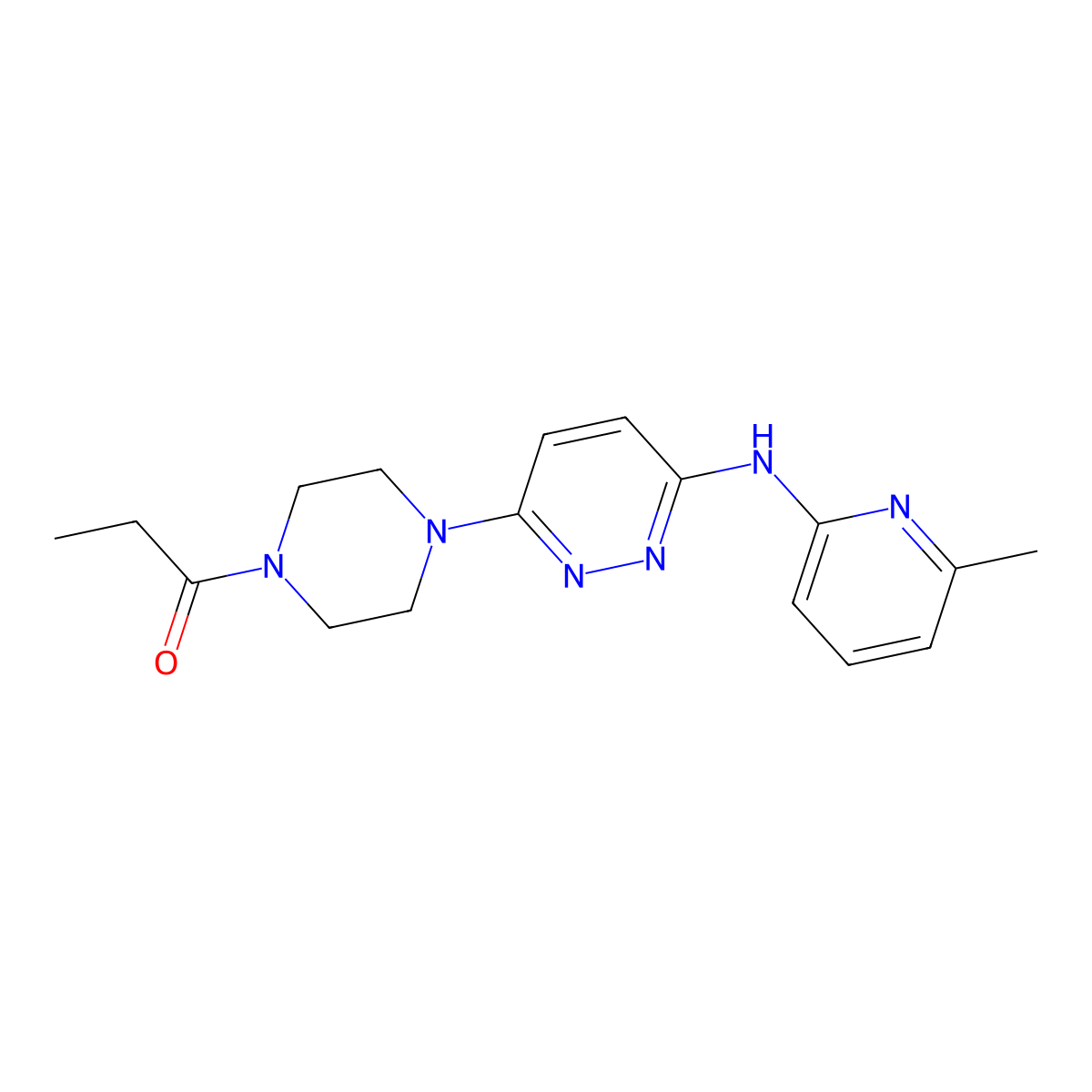 1-(4-(6-((6-Methylpyridin-2-yl)amino)pyridazin-3-yl)piperazin-1-yl)propan-1-one molecular structure, CAS 1021072-97-8