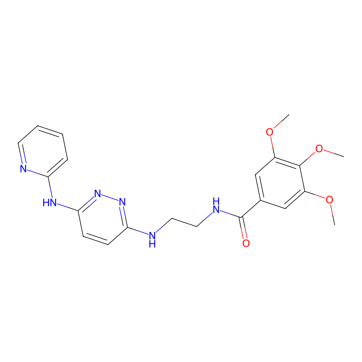 3,4,5-trimethoxy-N-(2-((6-(pyridin-2-ylamino)pyridazin-3-yl)amino)ethyl)benzamide molecular structure, CAS 1021073-02-8