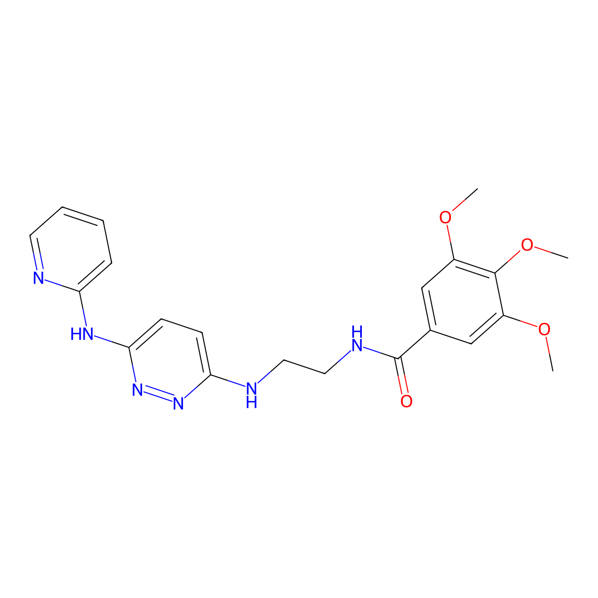3,4,5-trimethoxy-N-(2-((6-(pyridin-2-ylamino)pyridazin-3-yl)amino)ethyl)benzamide molecular structure, CAS 1021073-02-8
