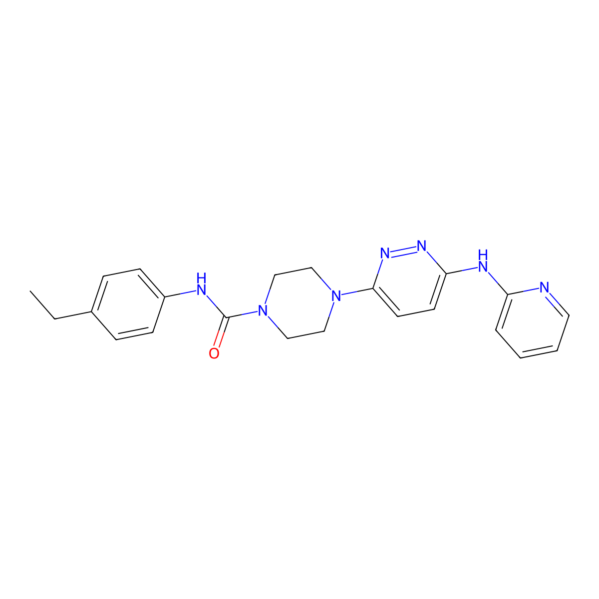 N-(4-ethylphenyl)-4-(6-(pyridin-2-ylamino)pyridazin-3-yl)piperazine-1-carboxamide molecular structure, CAS 1021073-19-7