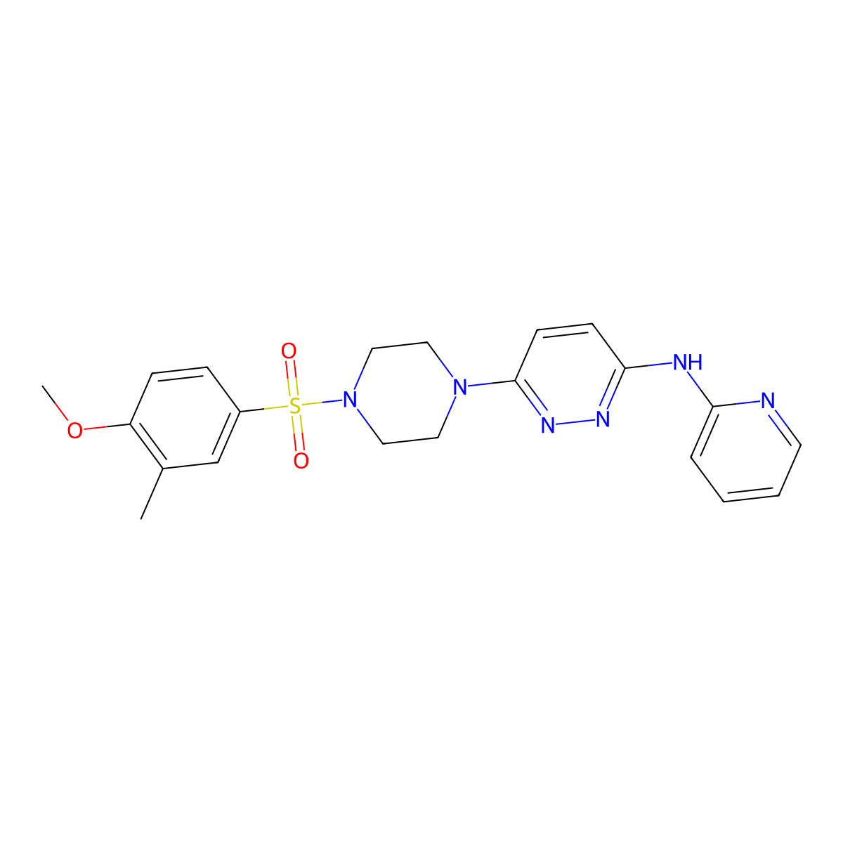 6-(4-((4-methoxy-3-methylphenyl)sulfonyl)piperazin-1-yl)-N-(pyridin-2-yl)pyridazin-3-amine molecular structure, CAS 1021073-21-1