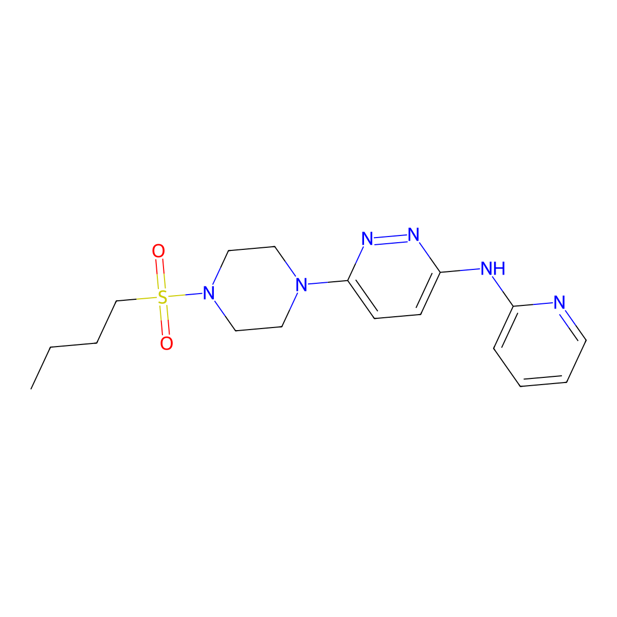 6-(4-(butylsulfonyl)piperazin-1-yl)-N-(pyridin-2-yl)pyridazin-3-amine molecular structure, CAS 1021073-23-3