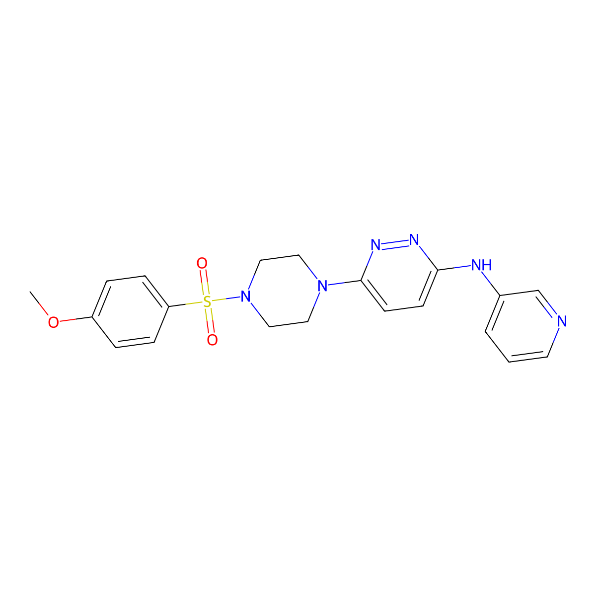 6-(4-((4-methoxyphenyl)sulfonyl)piperazin-1-yl)-N-(pyridin-3-yl)pyridazin-3-amine molecular structure, CAS 1021073-33-5