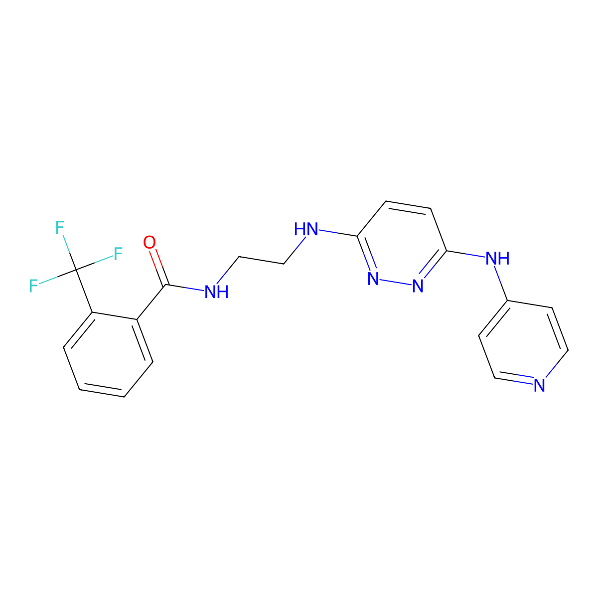 N-(2-((6-(pyridin-4-ylamino)pyridazin-3-yl)amino)ethyl)-2-(trifluoromethyl)benzamide molecular structure, CAS 1021073-41-5