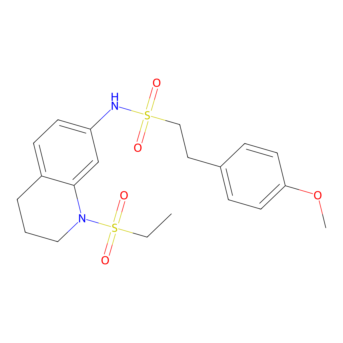 N-(1-(ethylsulfonyl)-1,2,3,4-tetrahydroquinolin-7-yl)-2-(4-methoxyphenyl)ethanesulfonamide molecular structure, CAS 1021073-42-6