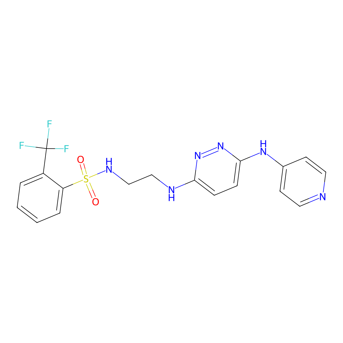 N-(2-((6-(pyridin-4-ylamino)pyridazin-3-yl)amino)ethyl)-2-(trifluoromethyl)benzenesulfonamide molecular structure, CAS 1021073-47-1