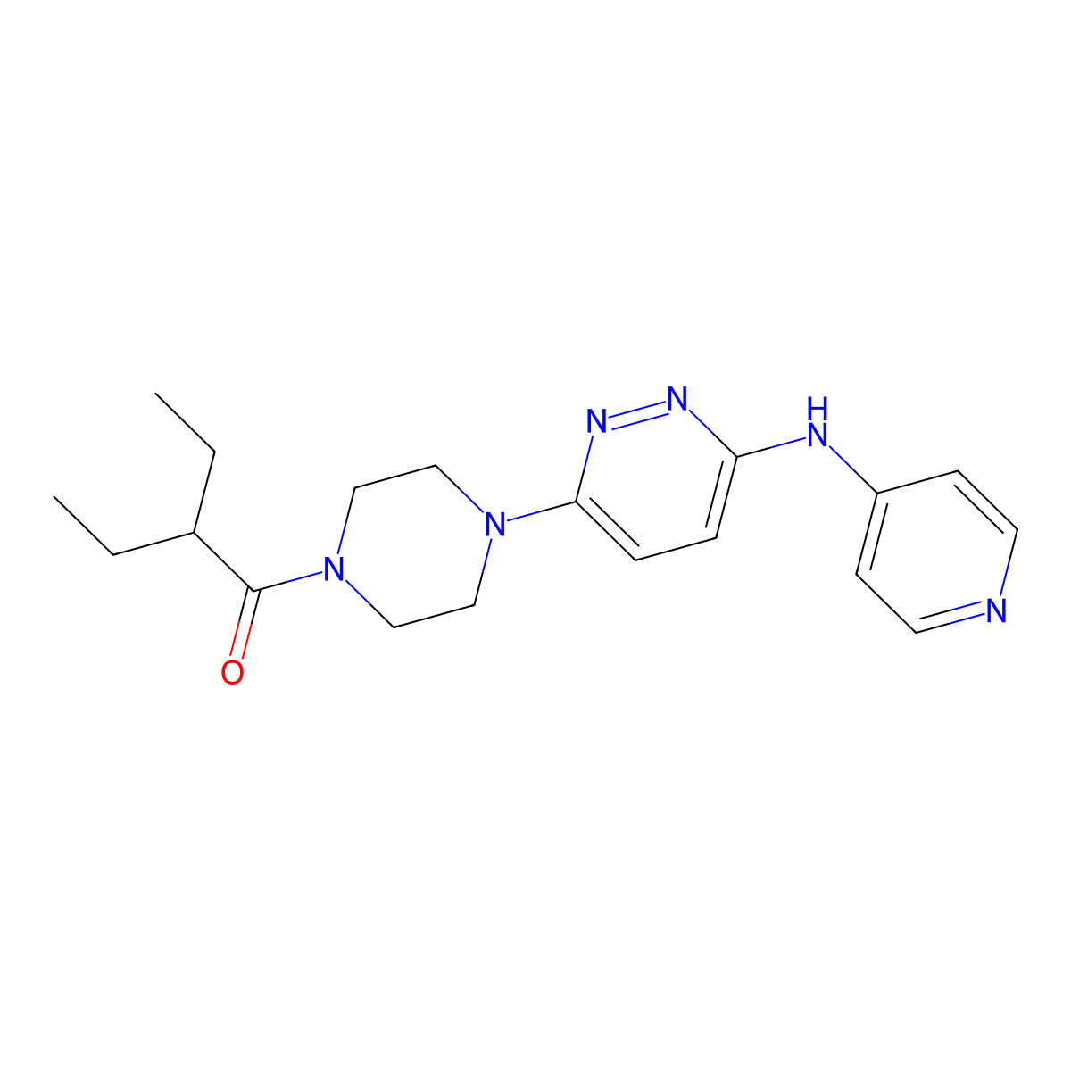 2-Ethyl-1-(4-(6-(pyridin-4-ylamino)pyridazin-3-yl)piperazin-1-yl)butan-1-one molecular structure, CAS 1021073-49-3