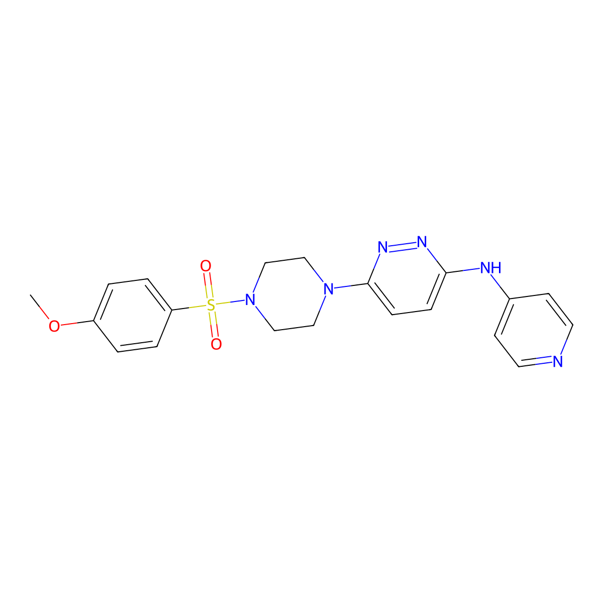 6-(4-((4-methoxyphenyl)sulfonyl)piperazin-1-yl)-N-(pyridin-4-yl)pyridazin-3-amine molecular structure, CAS 1021073-55-1