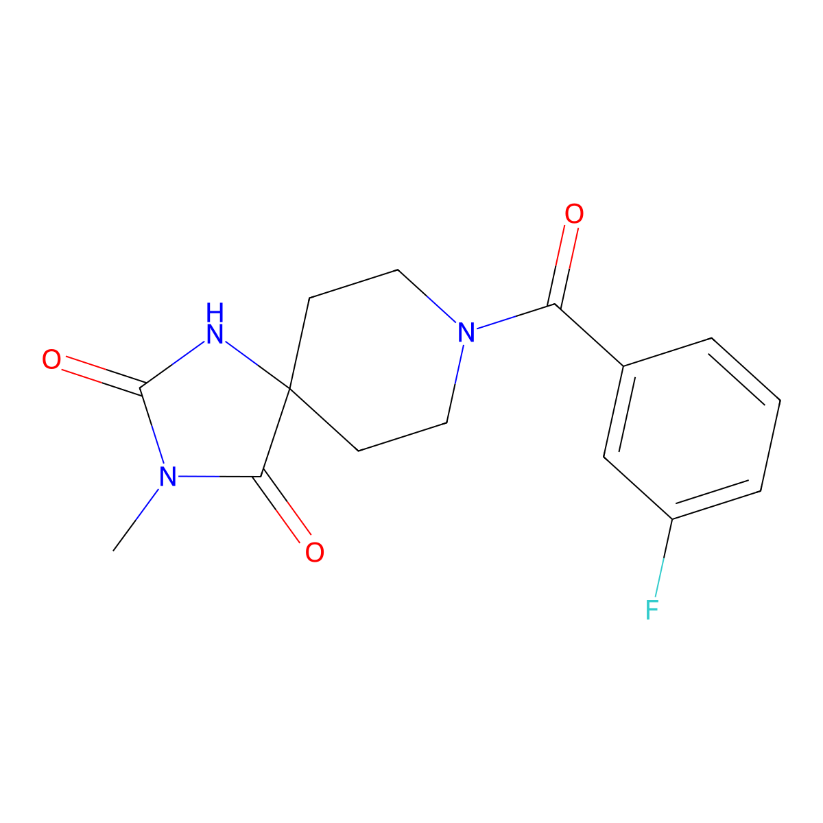 8-(3-Fluorobenzoyl)-3-methyl-1,3,8-triazaspiro[4.5]decane-2,4-dione molecular structure, CAS 1021073-58-4