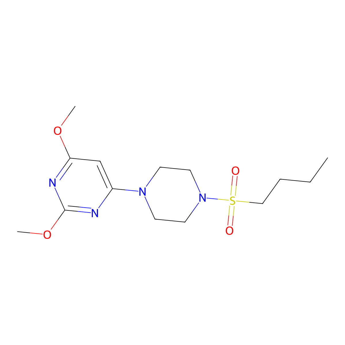 4-(4-(Butylsulfonyl)piperazin-1-yl)-2,6-dimethoxypyrimidine molecular structure, CAS 1021073-77-7