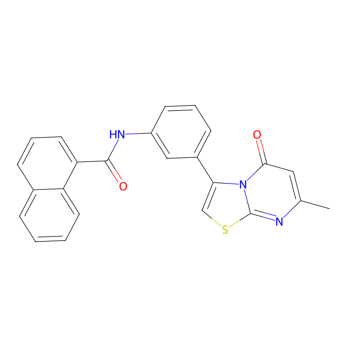 N-(3-(7-methyl-5-oxo-5H-thiazolo[3,2-a]pyrimidin-3-yl)phenyl)-1-naphthamide molecular structure, CAS 1021073-82-4