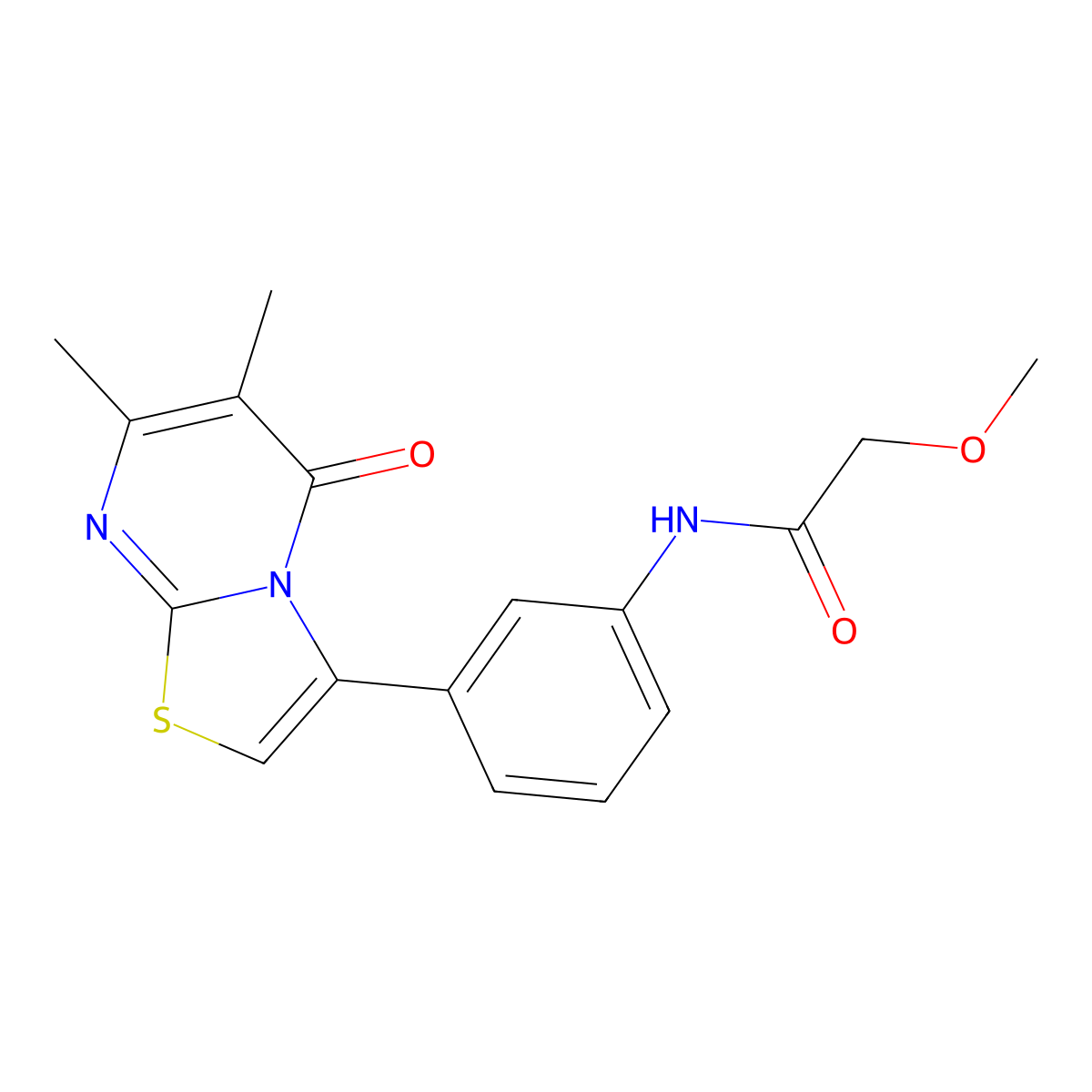 N-(3-(6,7-dimethyl-5-oxo-5H-thiazolo[3,2-a]pyrimidin-3-yl)phenyl)-2-methoxyacetamide molecular structure, CAS 1021073-92-6
