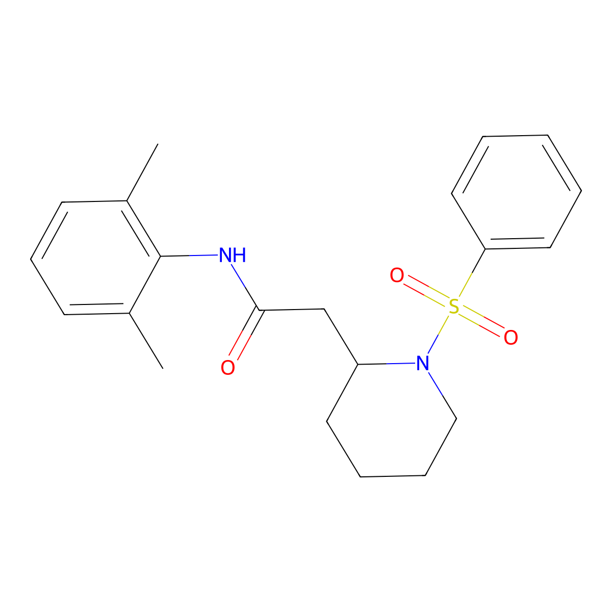 N-(2,6-dimethylphenyl)-2-(1-(phenylsulfonyl)piperidin-2-yl)acetamide molecular structure, CAS 1021074-12-3