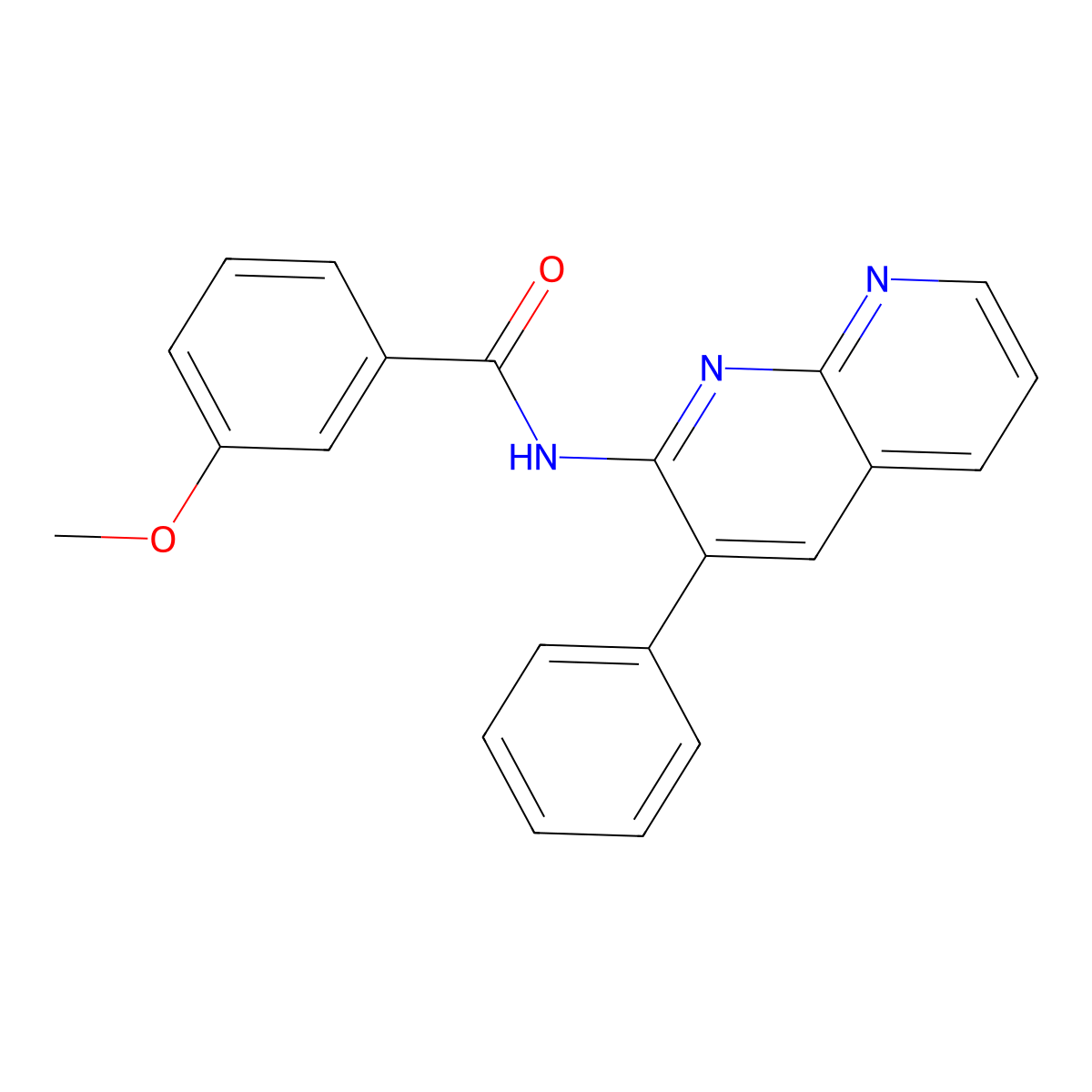 3-methoxy-N-(3-phenyl-1,8-naphthyridin-2-yl)benzamide molecular structure, CAS 1021074-27-0