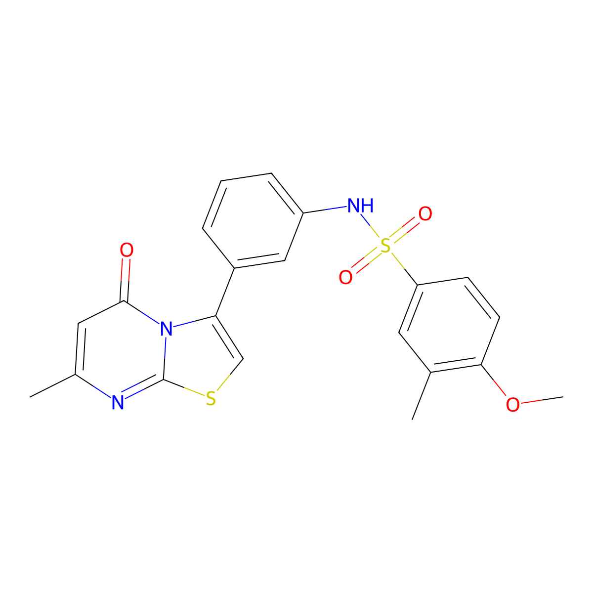 4-methoxy-3-methyl-N-(3-(7-methyl-5-oxo-5H-thiazolo[3,2-a]pyrimidin-3-yl)phenyl)benzenesulfonamide molecular structure, CAS 1021074-28-1