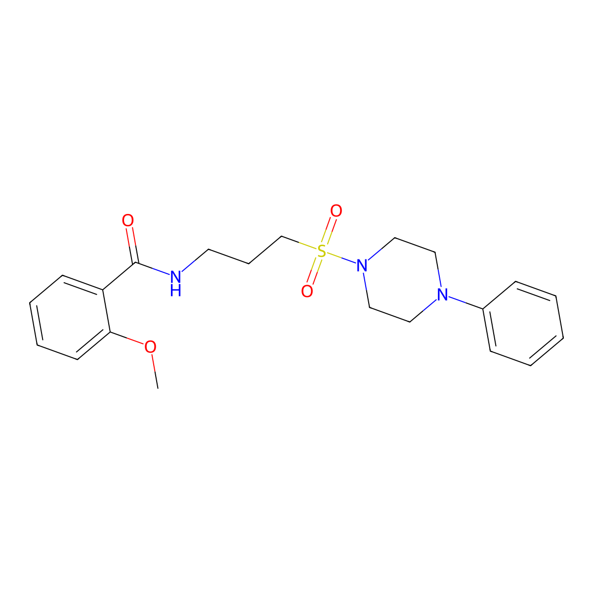 2-methoxy-N-(3-((4-phenylpiperazin-1-yl)sulfonyl)propyl)benzamide molecular structure, CAS 1021074-44-1