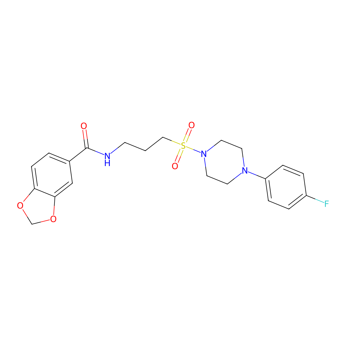 N-(3-((4-(4-fluorophenyl)piperazin-1-yl)sulfonyl)propyl)benzo[d][1,3]dioxole-5-carboxamide molecular structure, CAS 1021074-65-6
