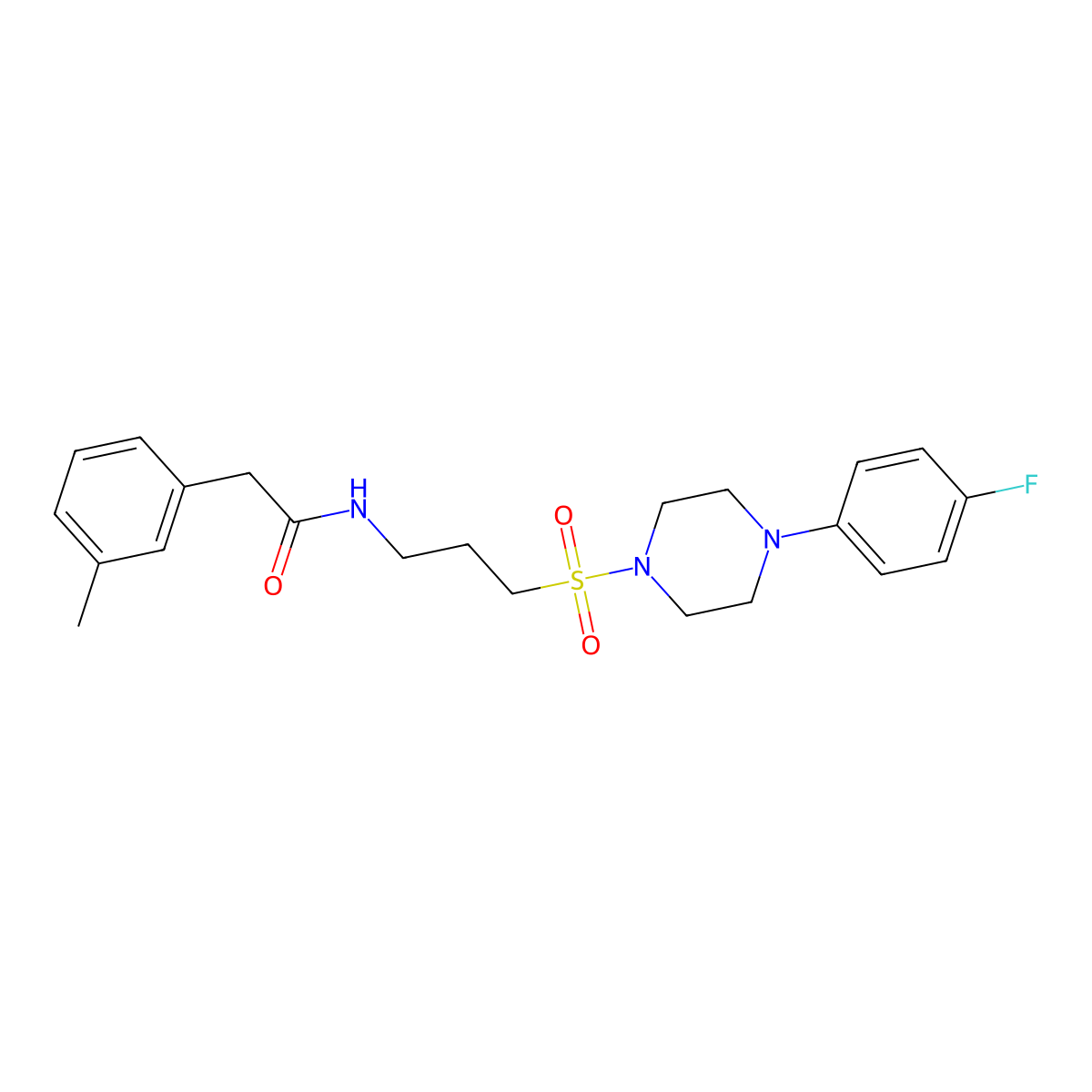 N-(3-((4-(4-fluorophenyl)piperazin-1-yl)sulfonyl)propyl)-2-(m-tolyl)acetamide molecular structure, CAS 1021074-71-4