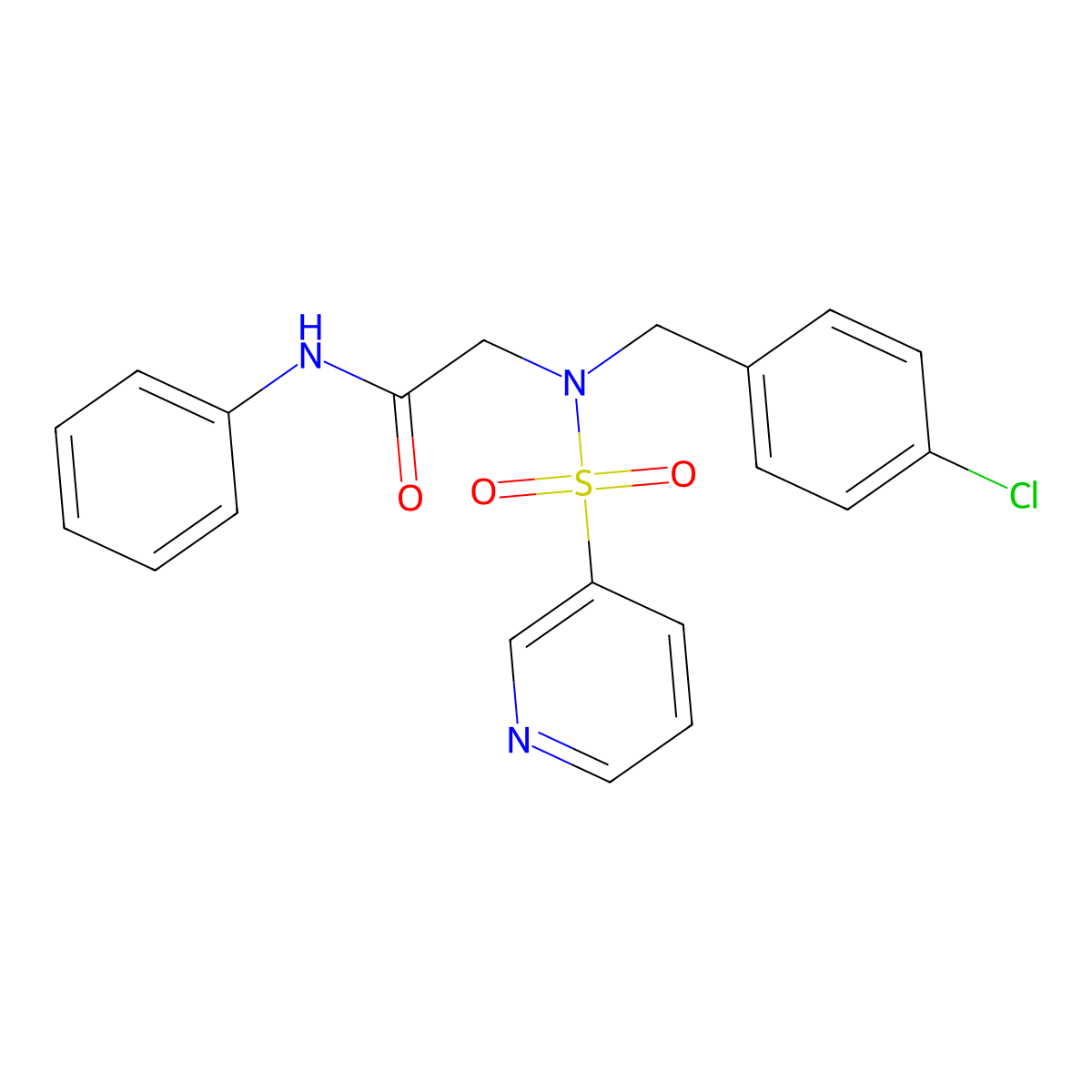 2-(N-(4-chlorobenzyl)pyridine-3-sulfonamido)-N-phenylacetamide molecular structure, CAS 1021074-73-6
