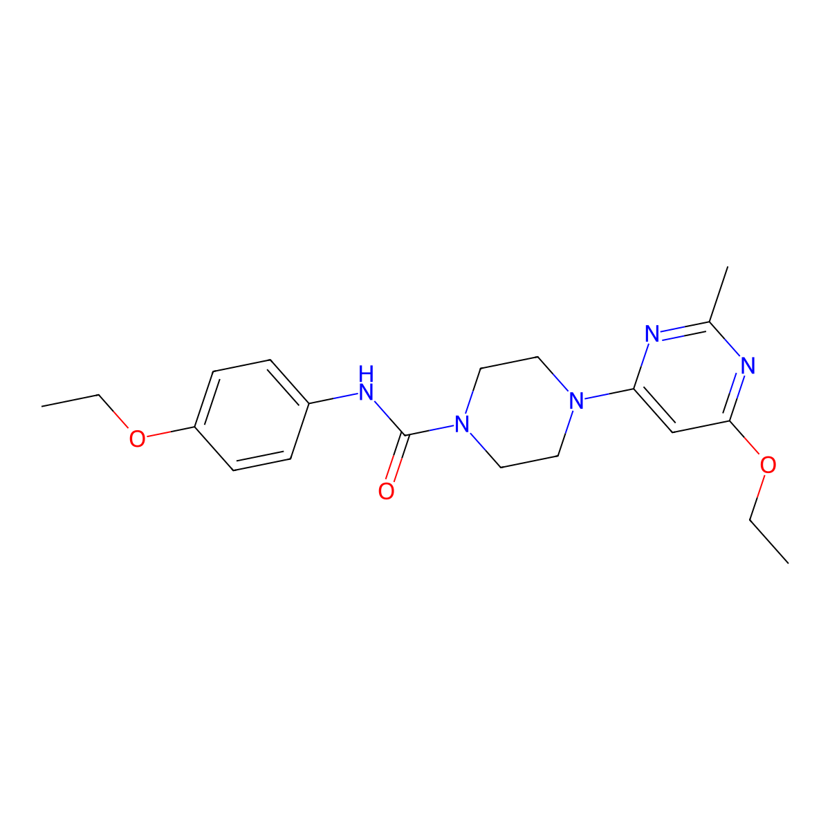 4-(6-ethoxy-2-methylpyrimidin-4-yl)-N-(4-ethoxyphenyl)piperazine-1-carboxamide molecular structure, CAS 1021074-89-4