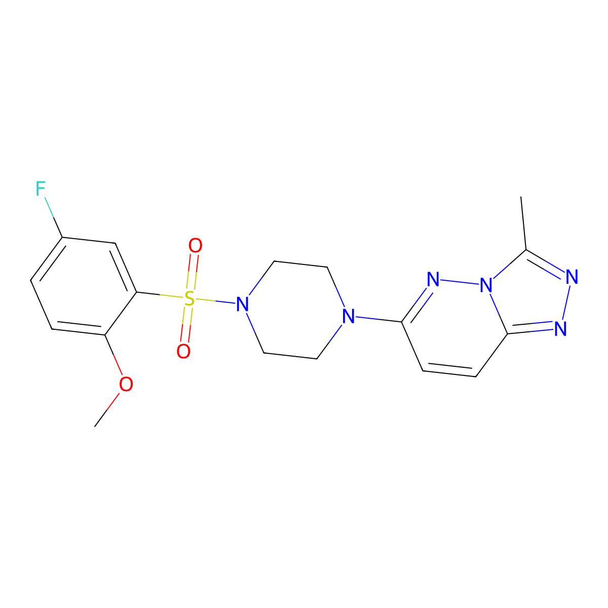 6-(4-((5-Fluoro-2-methoxyphenyl)sulfonyl)piperazin-1-yl)-3-methyl-[1,2,4]triazolo[4,3-b]pyridazine molecular structure, CAS 1021075-26-2