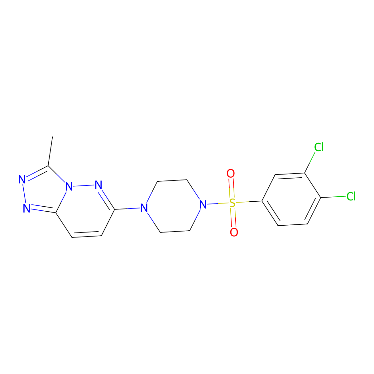 6-(4-((3,4-Dichlorophenyl)sulfonyl)piperazin-1-yl)-3-methyl-[1,2,4]triazolo[4,3-b]pyridazine molecular structure, CAS 1021075-28-4