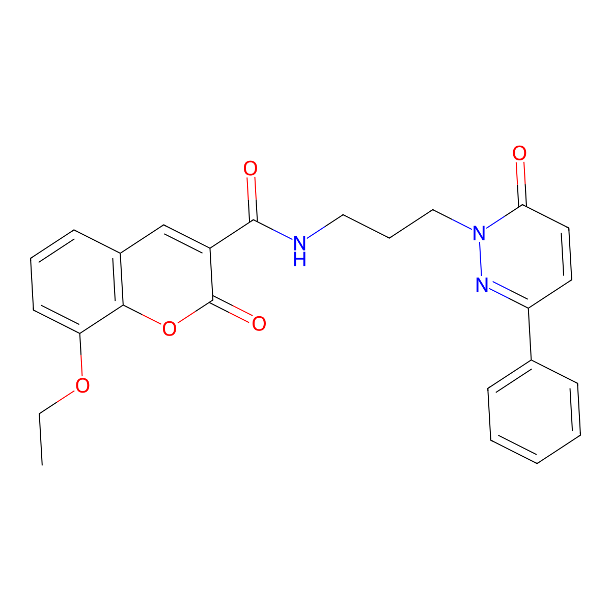 8-ethoxy-2-oxo-N-(3-(6-oxo-3-phenylpyridazin-1(6H)-yl)propyl)-2H-chromene-3-carboxamide molecular structure, CAS 1021075-63-7