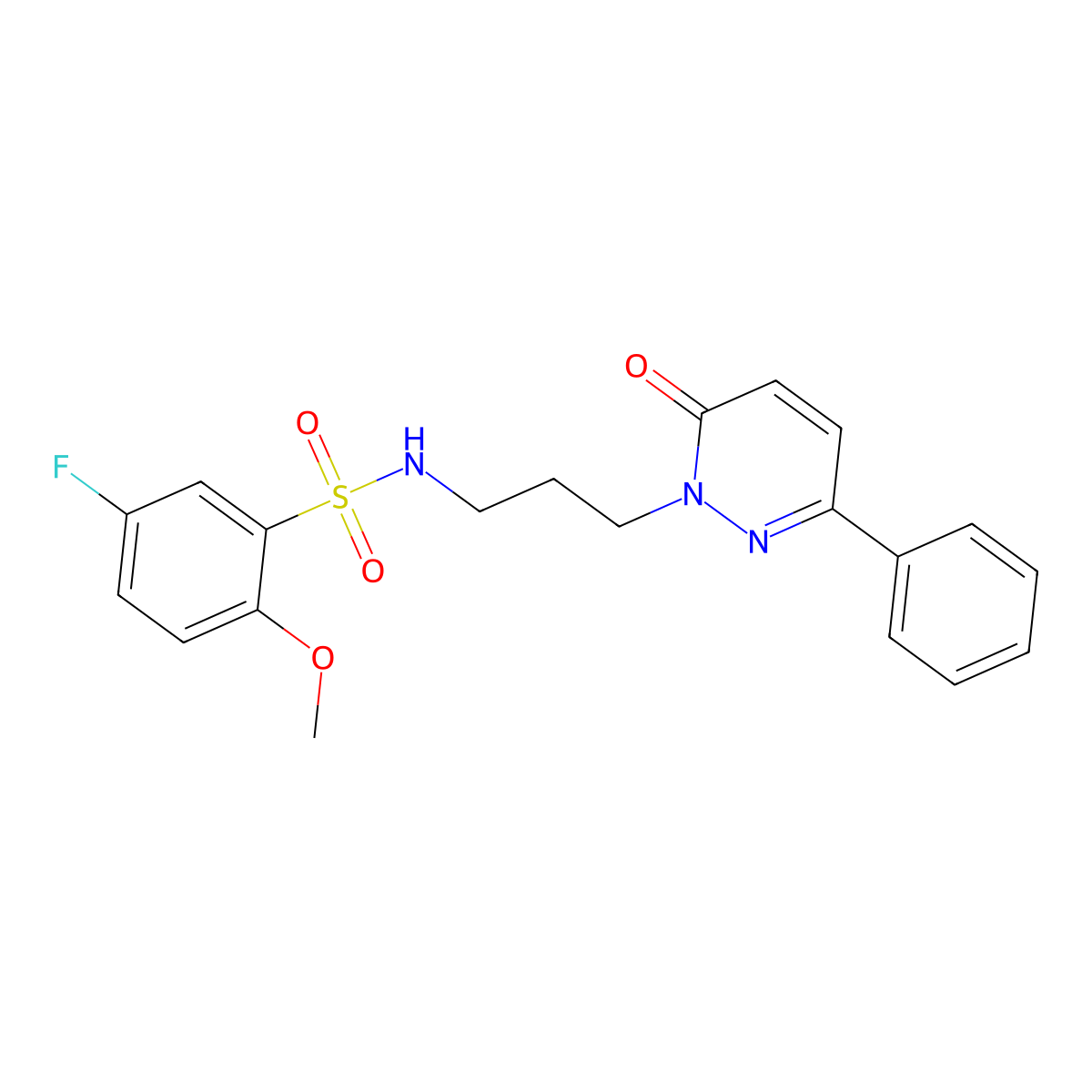 5-fluoro-2-methoxy-N-(3-(6-oxo-3-phenylpyridazin-1(6H)-yl)propyl)benzenesulfonamide molecular structure, CAS 1021075-74-0