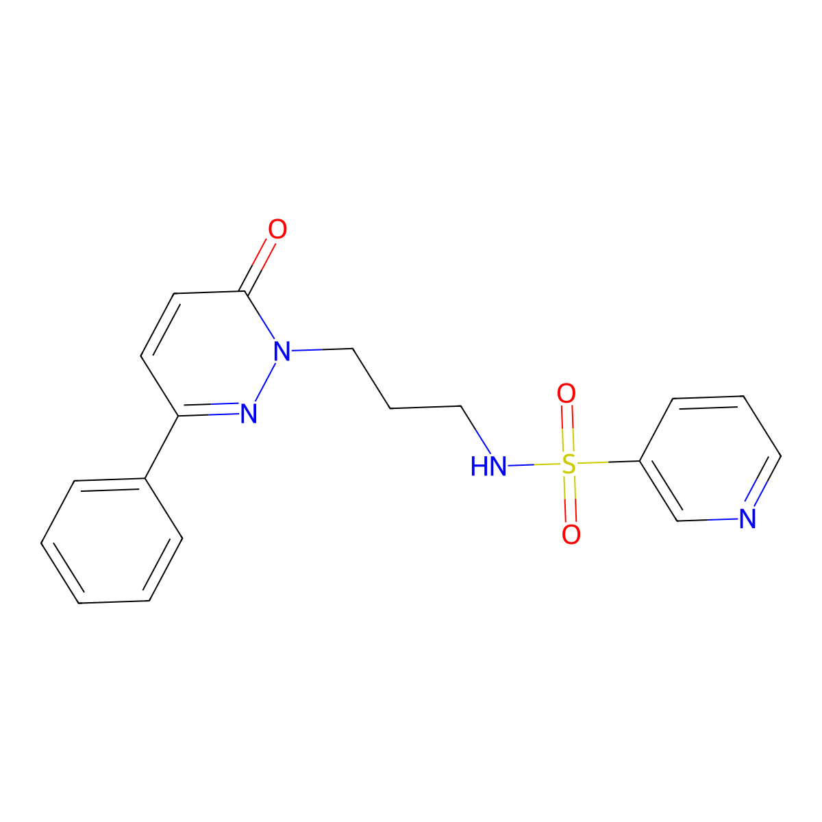 N-(3-(6-oxo-3-phenylpyridazin-1(6H)-yl)propyl)pyridine-3-sulfonamide molecular structure, CAS 1021075-76-2