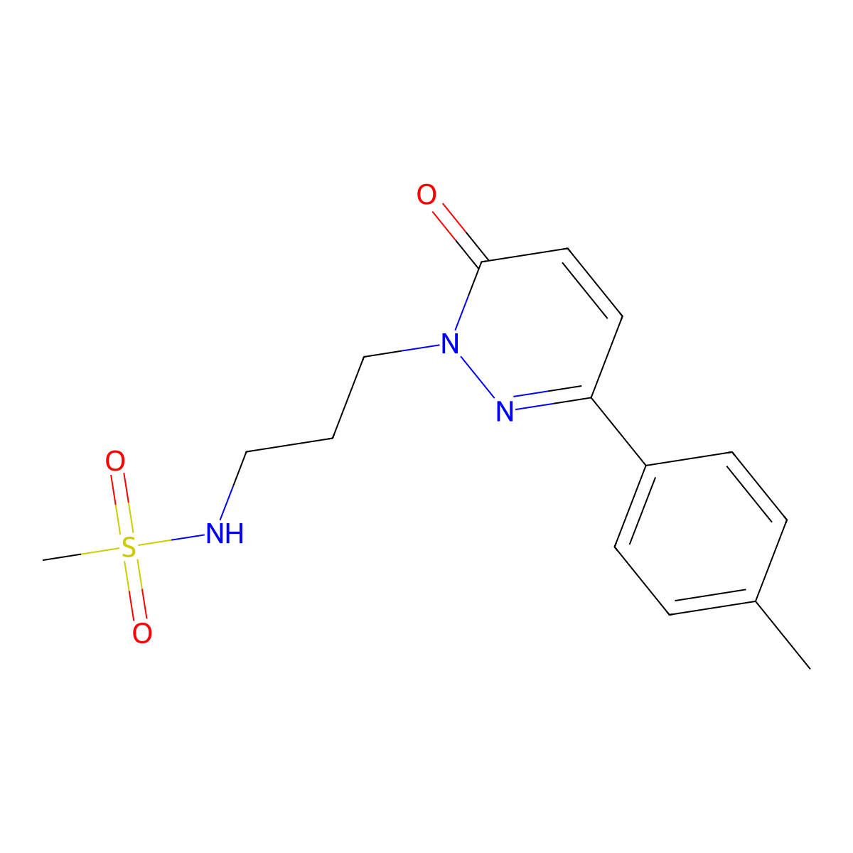 N-(3-(6-oxo-3-(p-tolyl)pyridazin-1(6H)-yl)propyl)methanesulfonamide molecular structure, CAS 1021075-78-4
