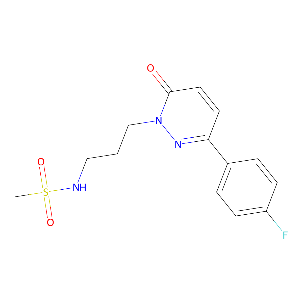 N-(3-(3-(4-fluorophenyl)-6-oxopyridazin-1(6H)-yl)propyl)methanesulfonamide molecular structure, CAS 1021075-80-8
