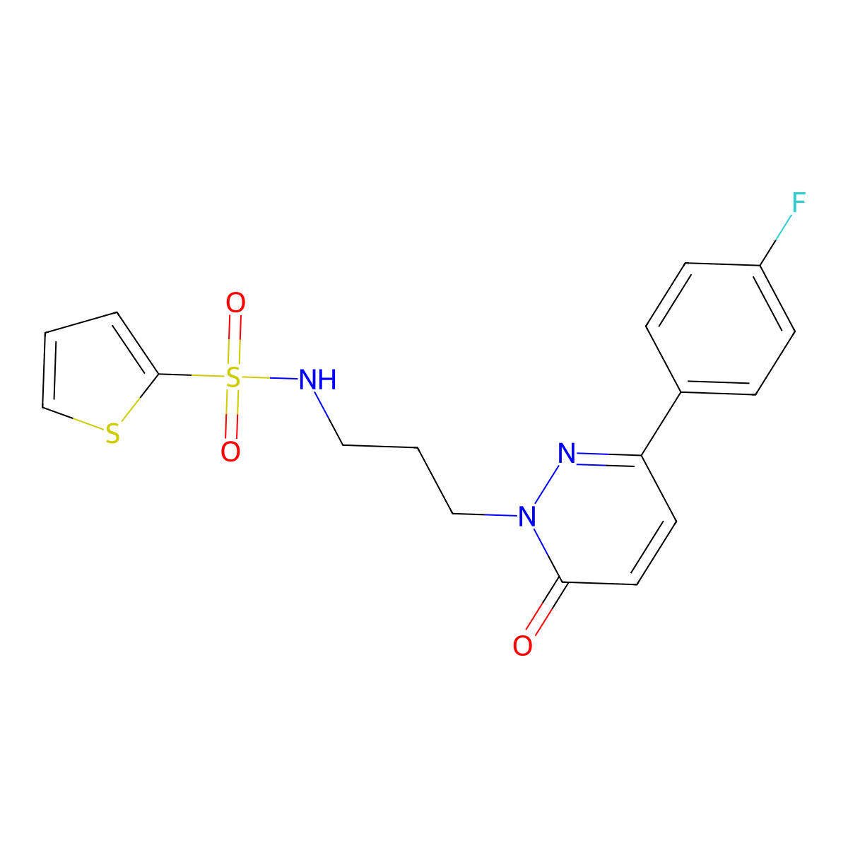 N-(3-(3-(4-fluorophenyl)-6-oxopyridazin-1(6H)-yl)propyl)thiophene-2-sulfonamide molecular structure, CAS 1021075-83-1