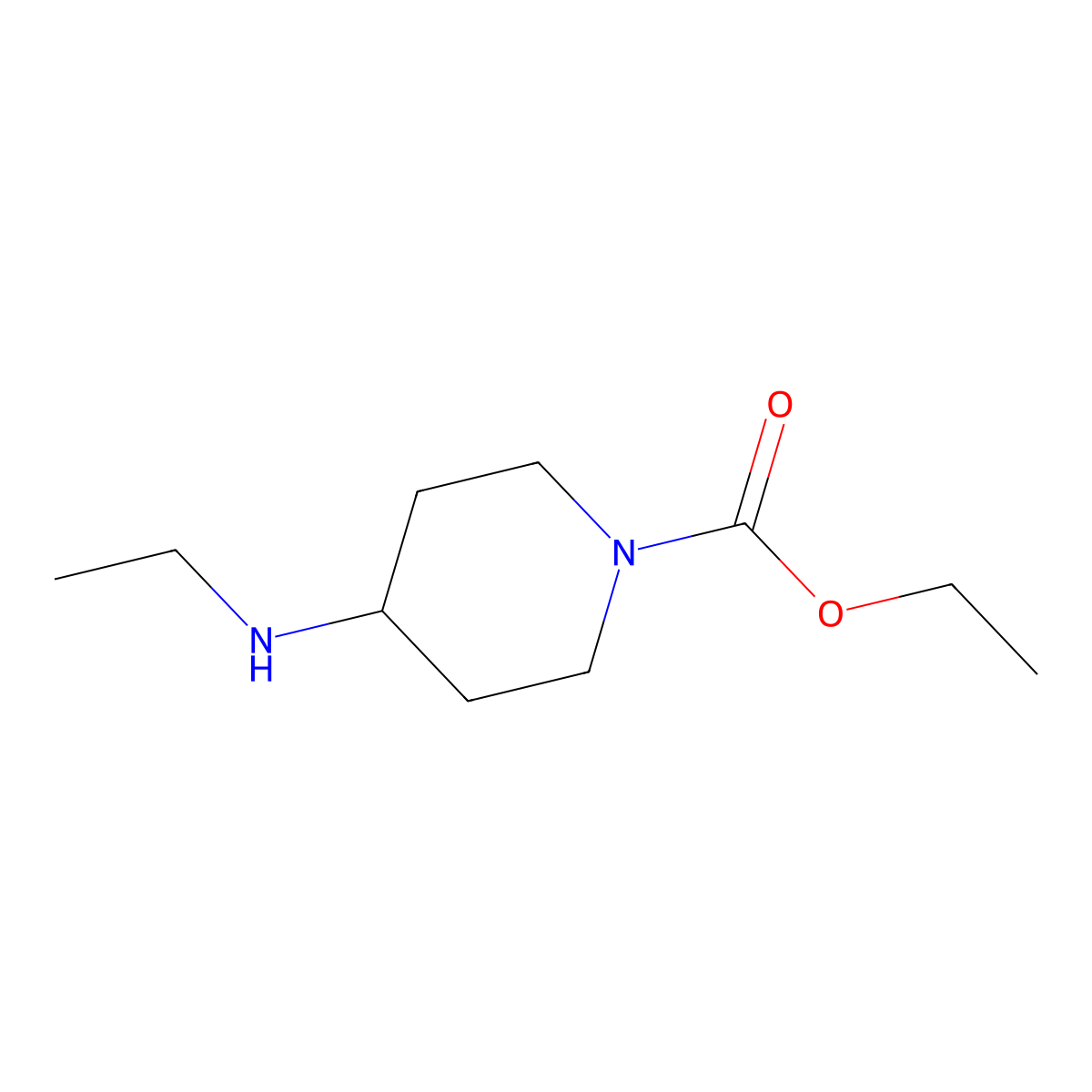 Ethyl 4-(ethylamino)piperidine-1-carboxylate molecular structure, CAS 1021076-03-8
